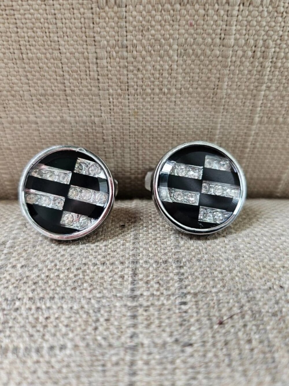 Father Day Gift Cuff lInks Silver/Black Tone Fashion Men Jewelry Round Shape New